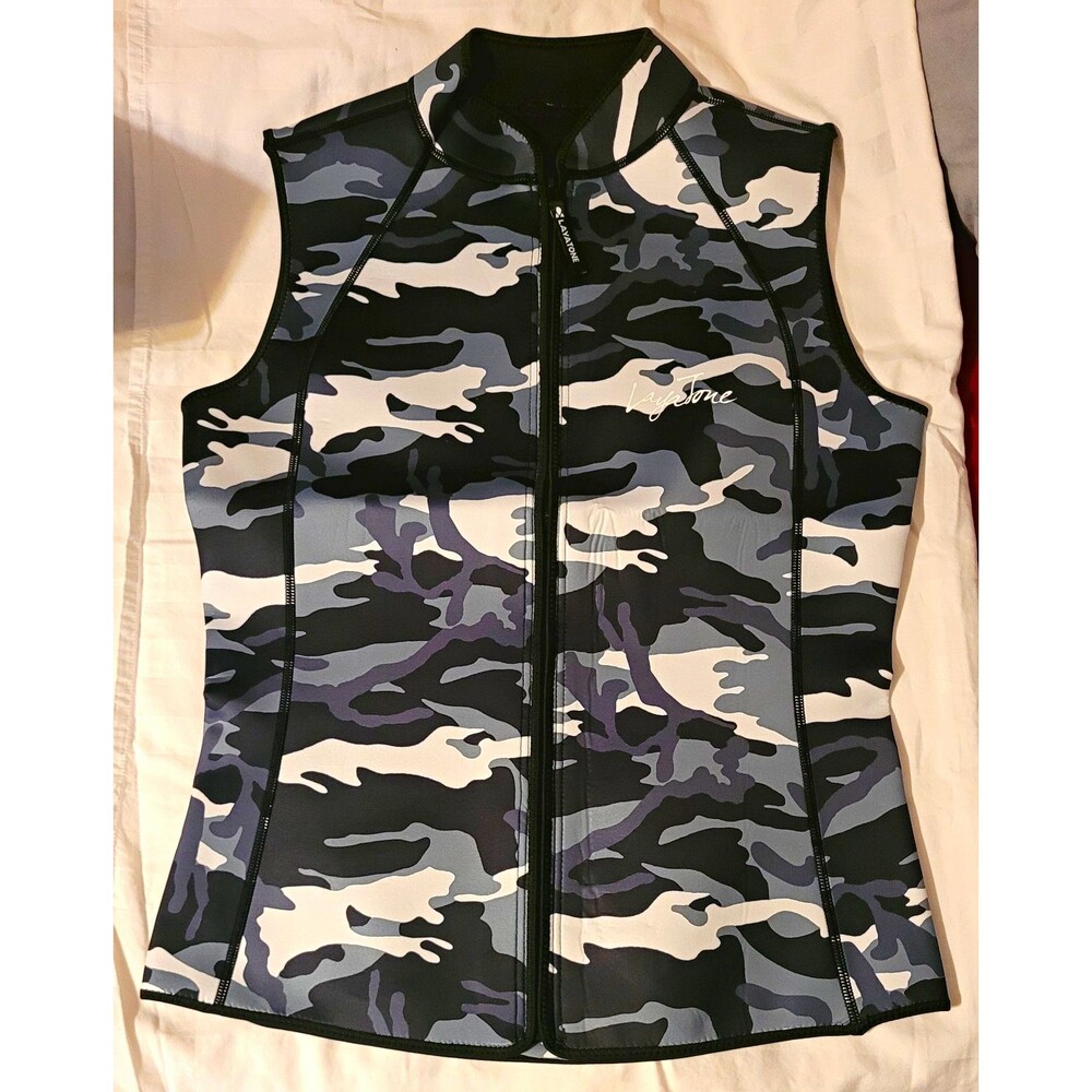 NWOT LAYATONE Neoprene Full Zip Shapewear Vest Firm Camo 3XL